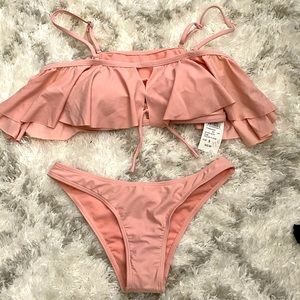Beautiful peach rose ruffle  bikini